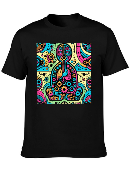 Camiseta Hombre Diseño Anatómico Psicodélico