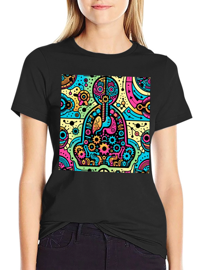 Camiseta Hombre Diseño Anatómico Psicodélico