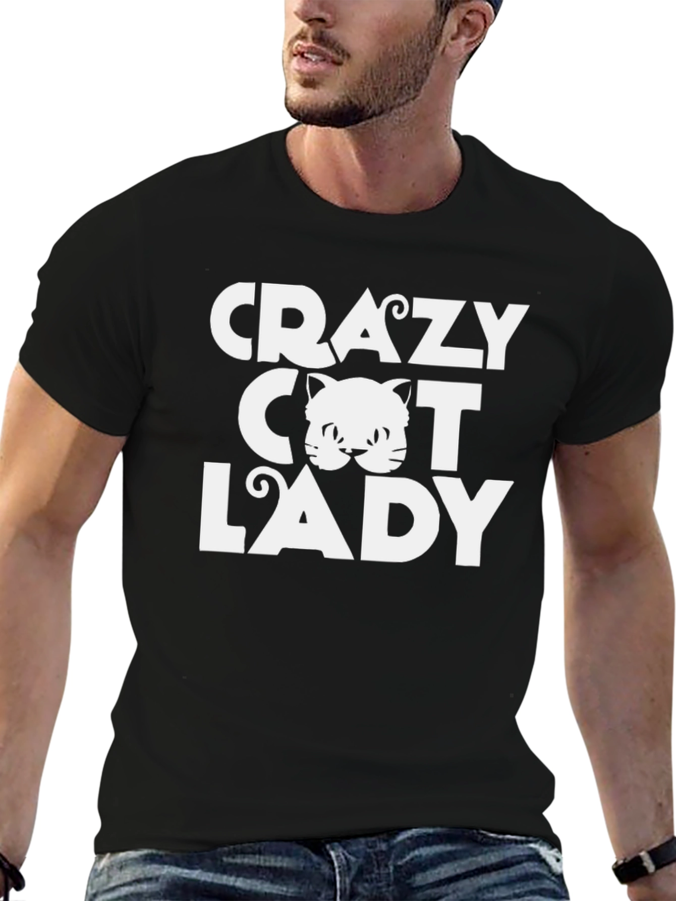 Camiseta Negra Crazy Cat Lady
