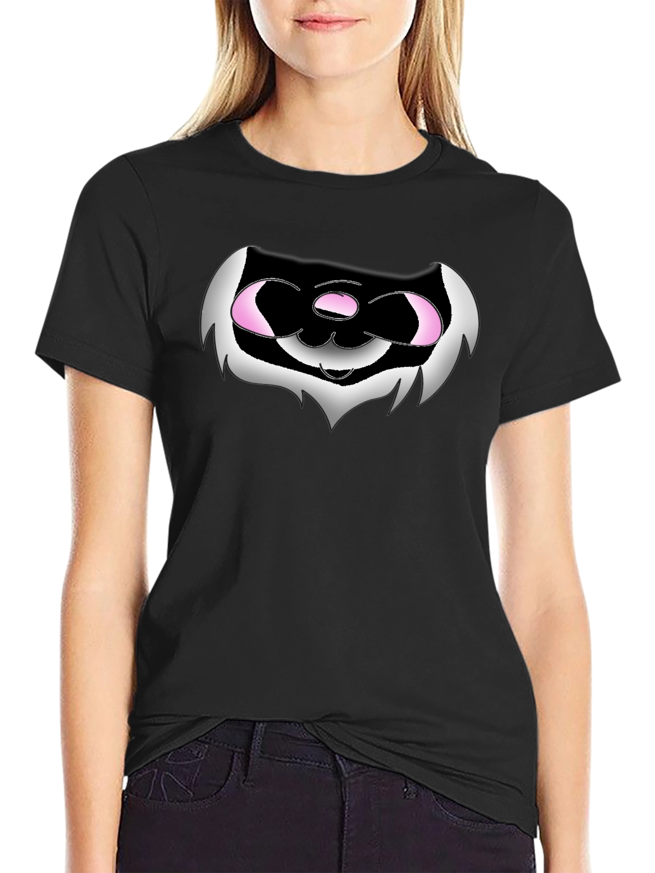 Camiseta Negra con Diseño Gráfico Abstracto