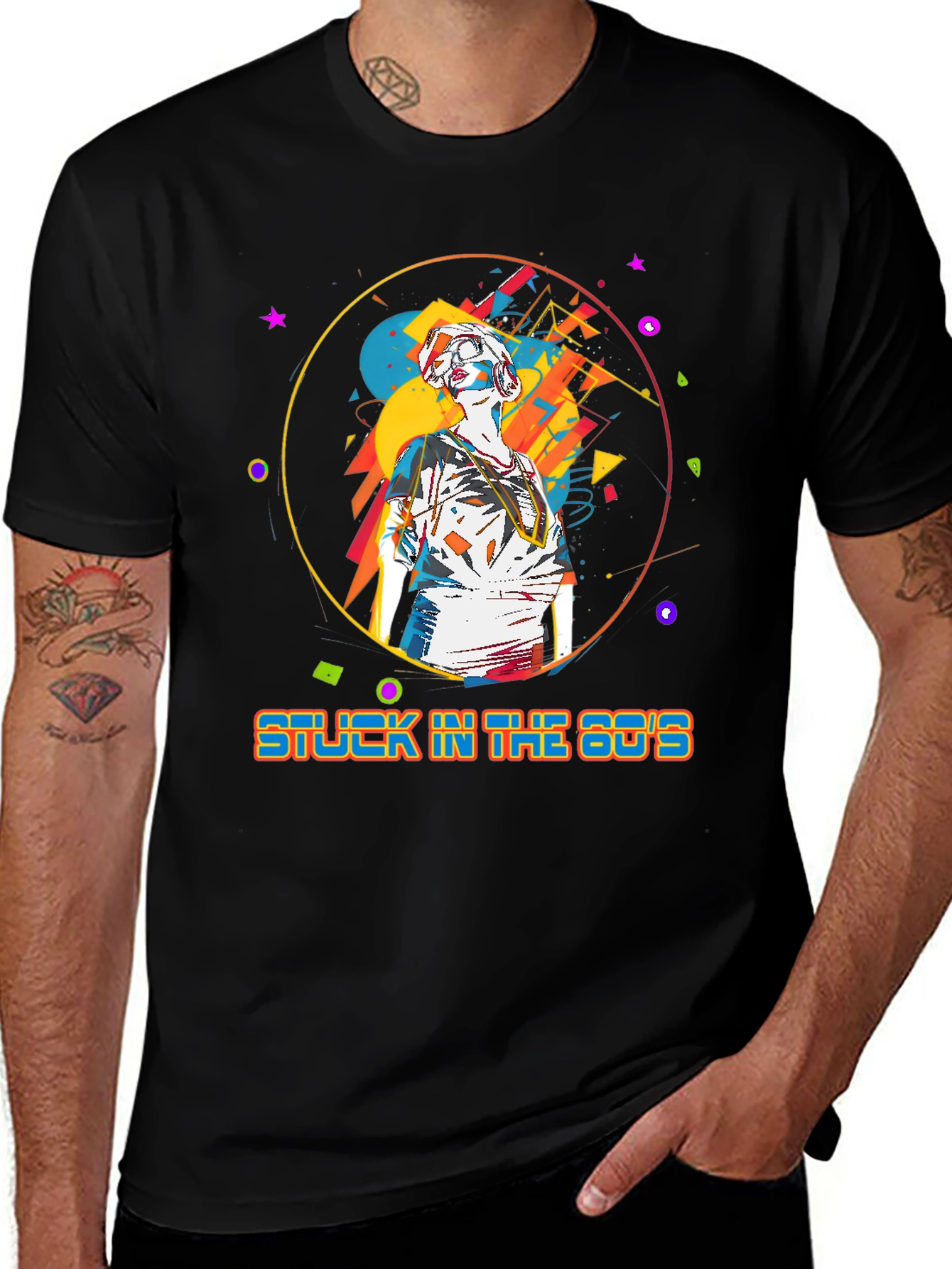 Camiseta Hombre: Stuck in the 80s