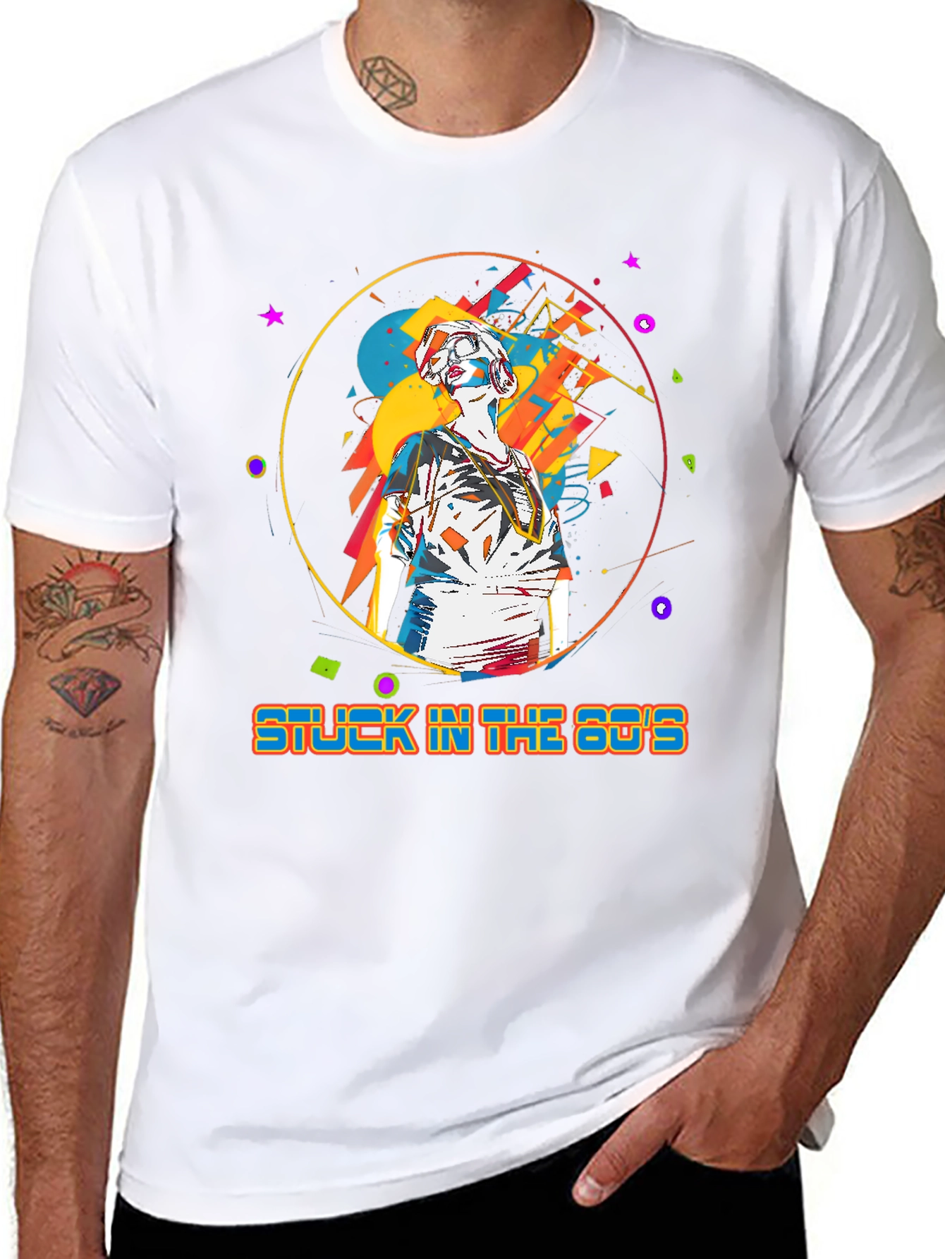 Camiseta Hombre: Stuck in the 80s