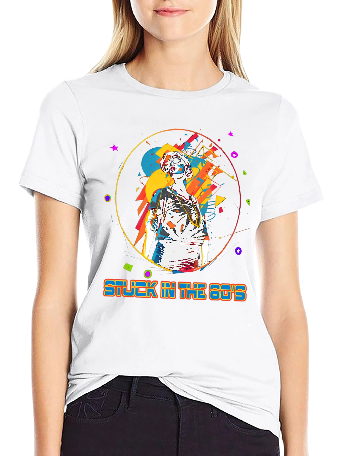 Camiseta Hombre: Stuck in the 80s