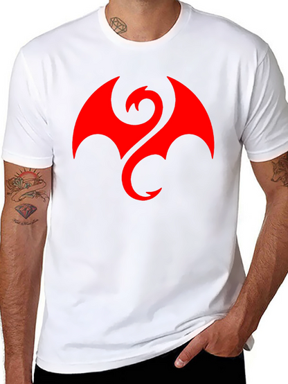 Camiseta Hombre Dragón Rojo Estilo Casual