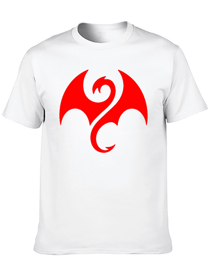 Camiseta Hombre Dragón Rojo Estilo Casual