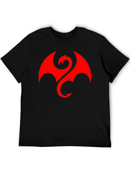 Camiseta Hombre Dragón Rojo Estilo Casual
