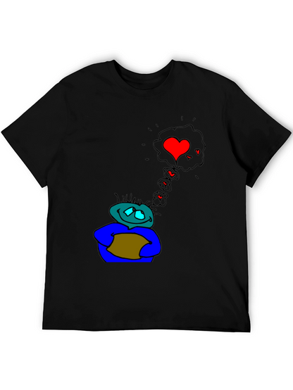 Camiseta Negra Hombre Dibujo Enamorado