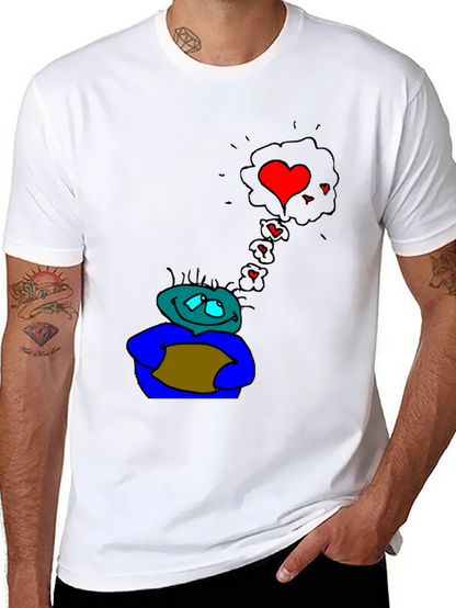 Camiseta Negra Hombre Dibujo Enamorado