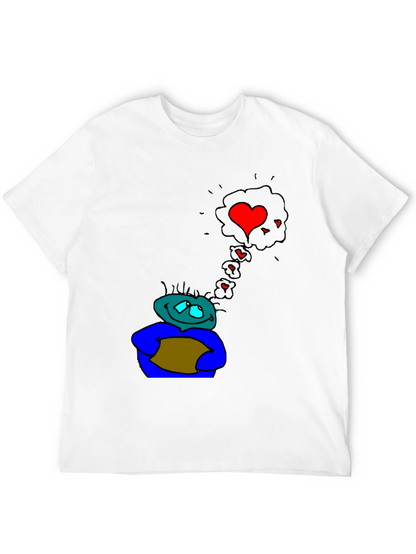 Camiseta Negra Hombre Dibujo Enamorado