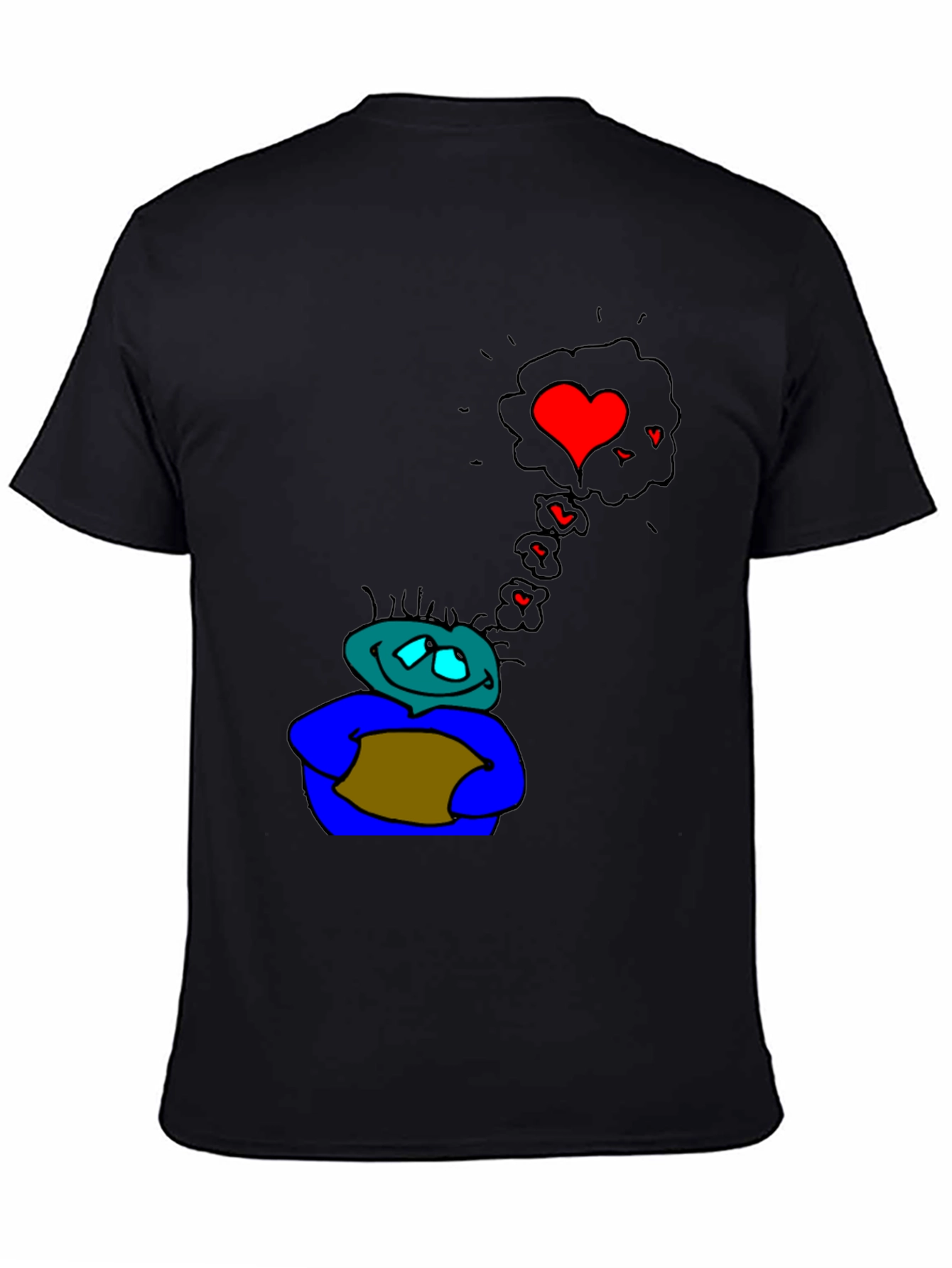 Camiseta Negra Hombre Dibujo Enamorado