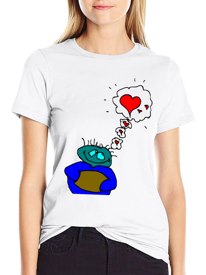 Camiseta Negra Hombre Dibujo Enamorado