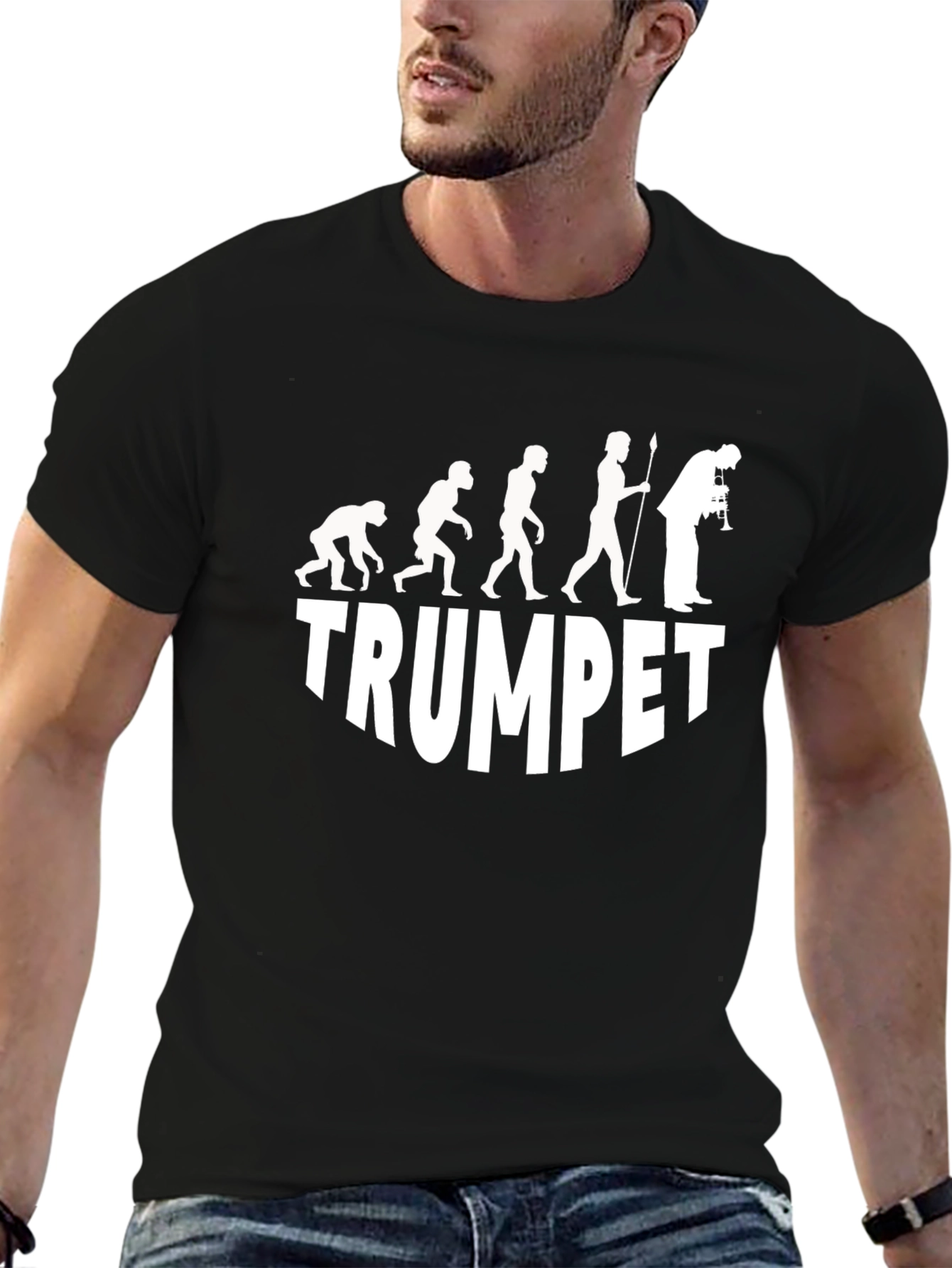 Camiseta Negra Evolución Trompetista