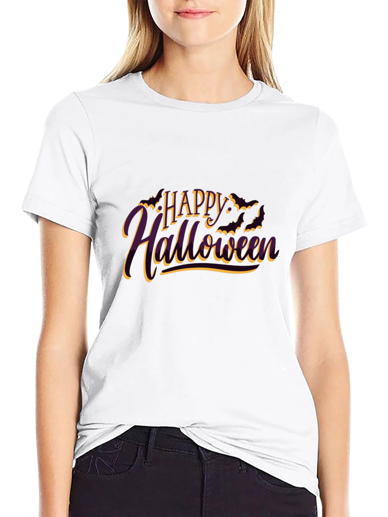 Camiseta Negra Feliz Halloween para Hombre