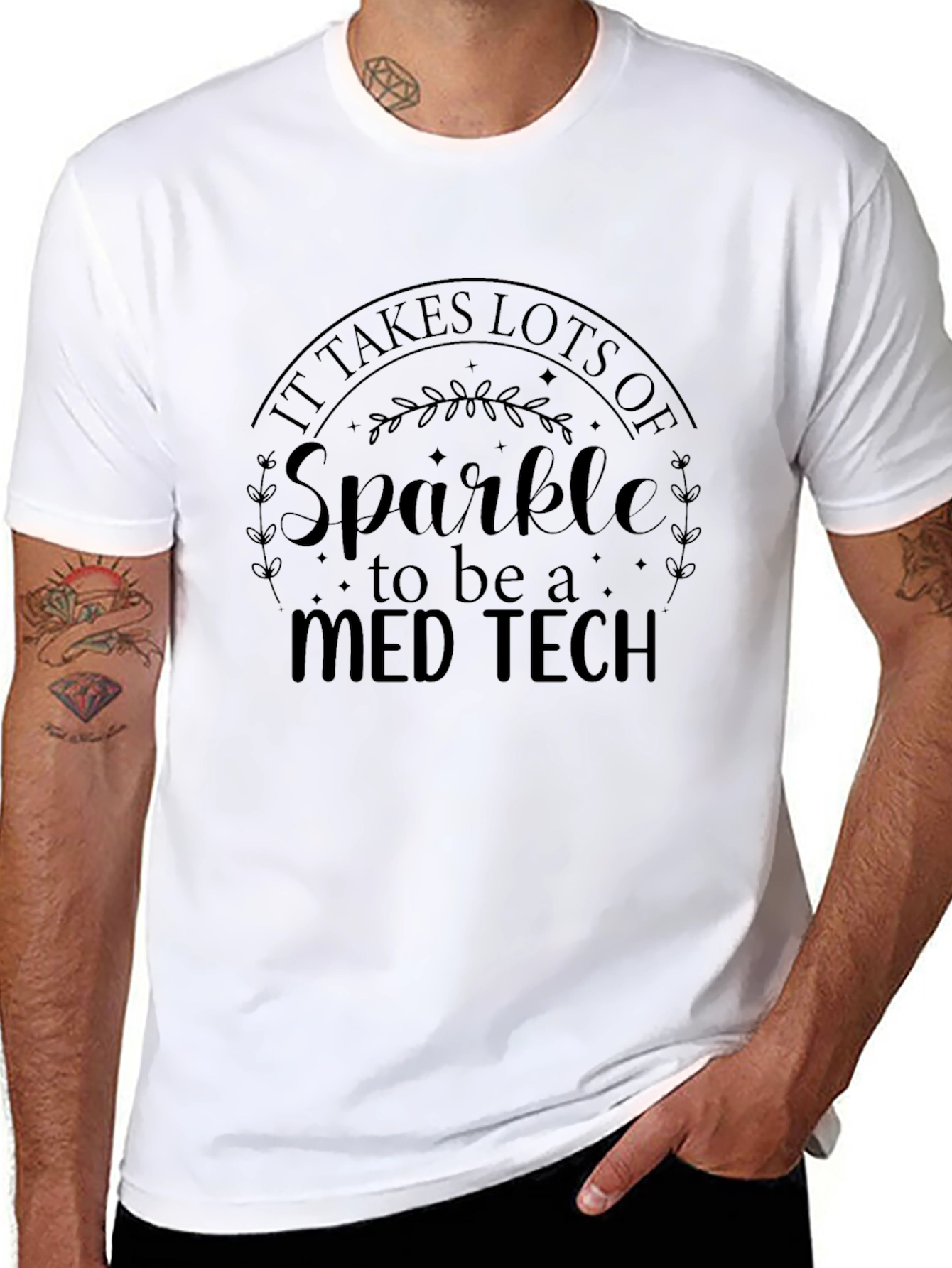 Camiseta Negra Med Tech Sparkle