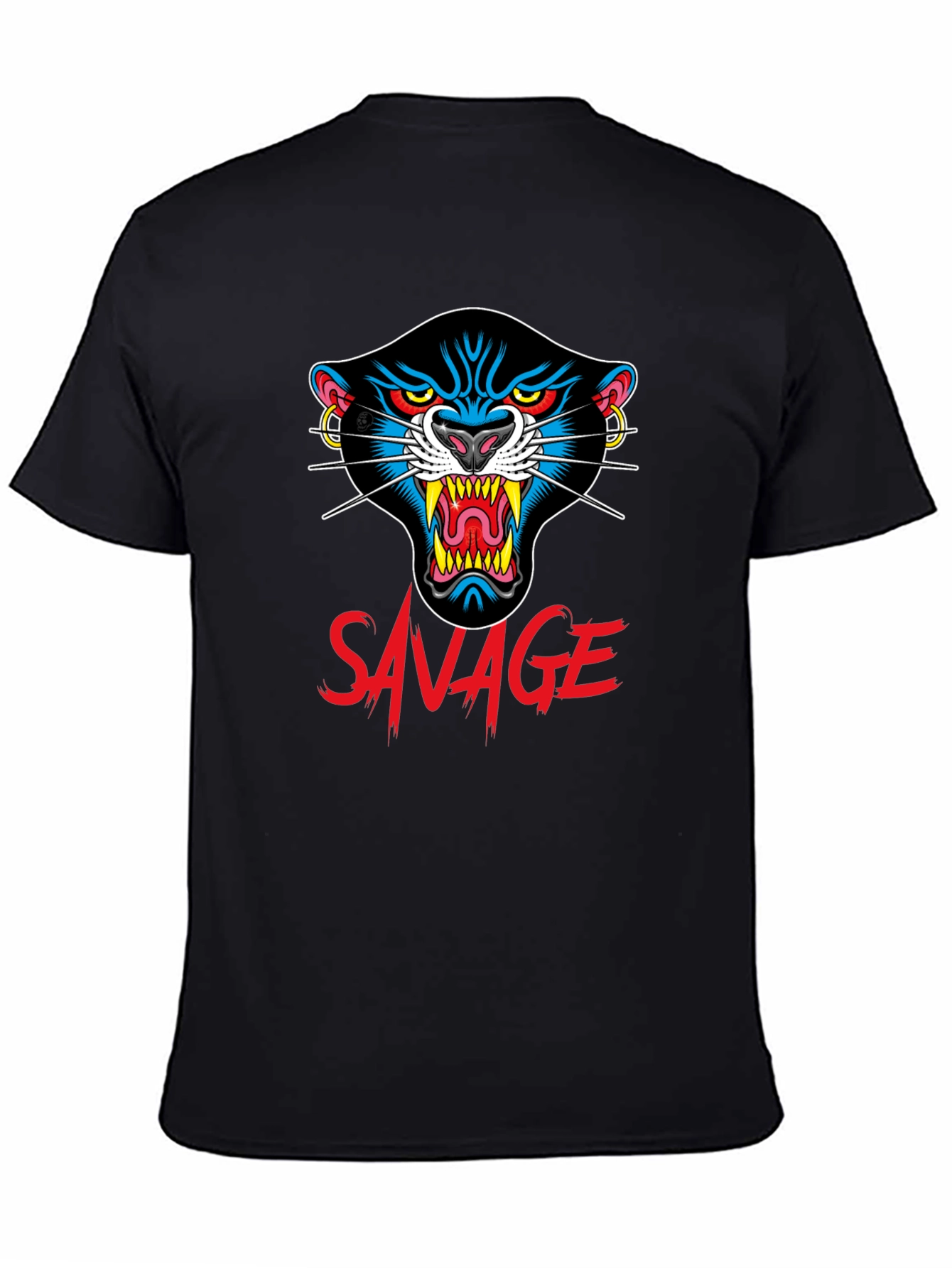 Camiseta Negra Savage con Diseño de Pantera
