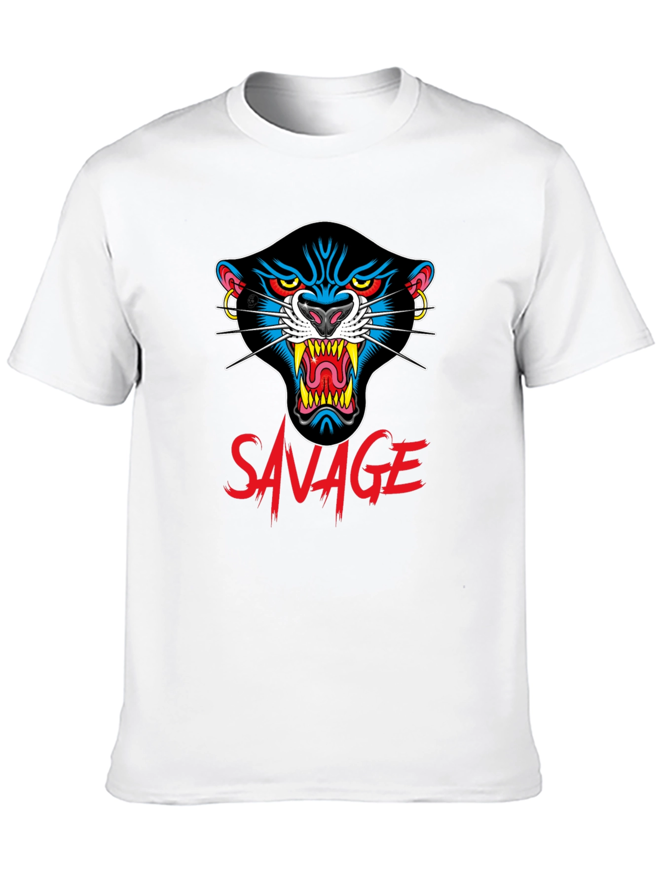 Camiseta Negra Savage con Diseño de Pantera