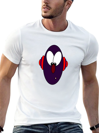 Camiseta Negra con Diseño Animado Abstracto