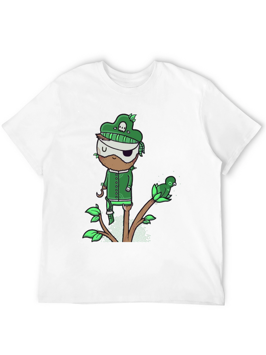 Camiseta Negra con Diseño Pirata Verde