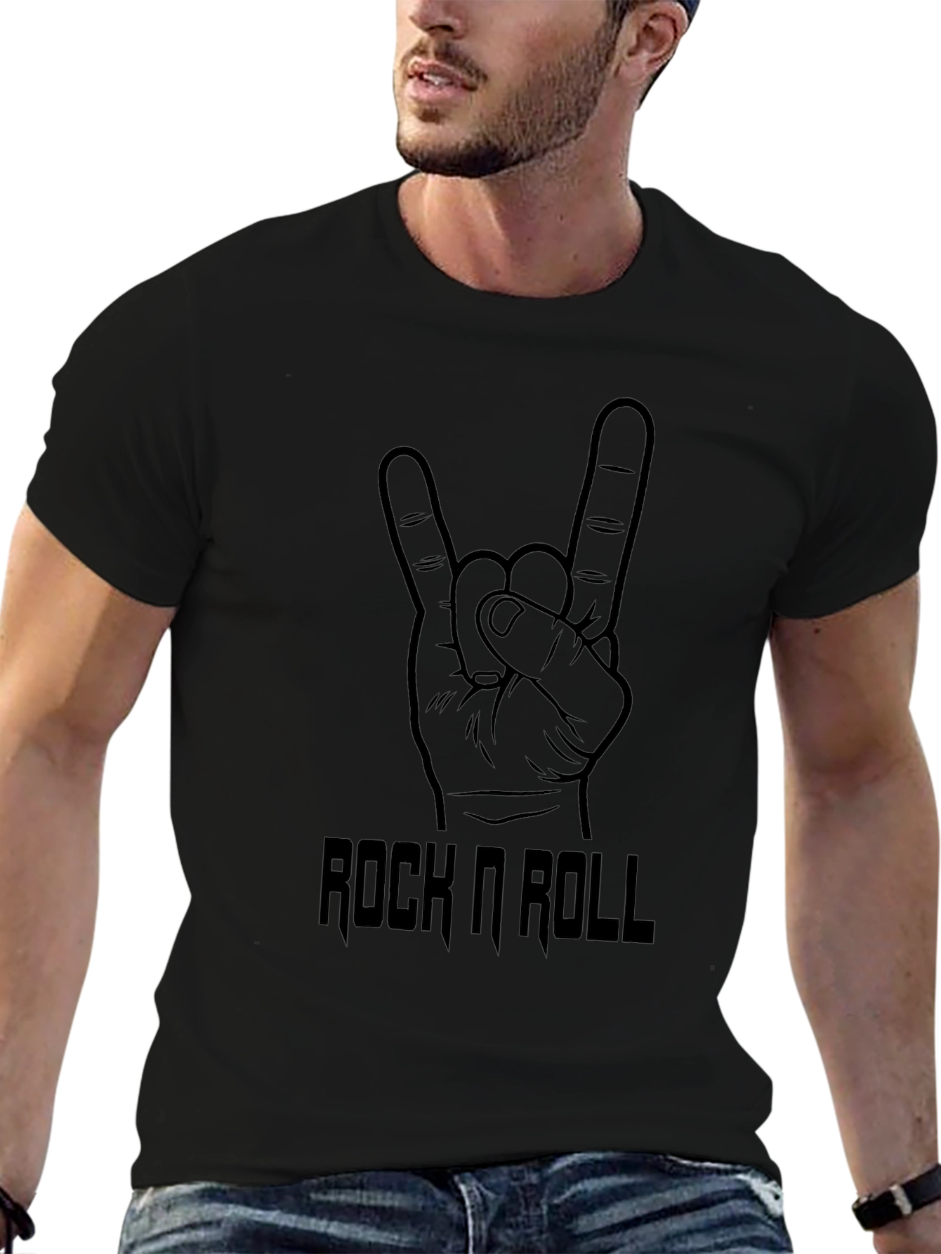 Camiseta Negra Rock n Roll