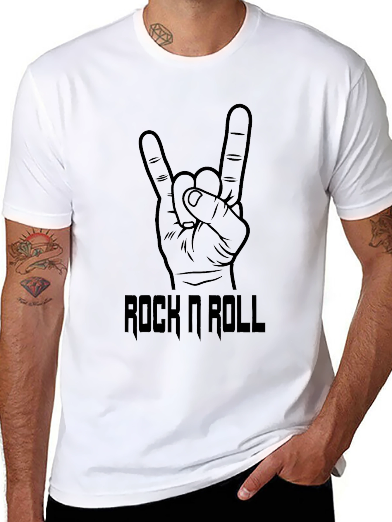 Camiseta Negra Rock n Roll