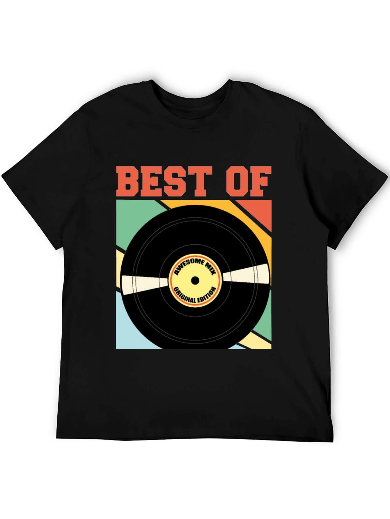 Camiseta Negra Best Of Edición Vinilo Retro