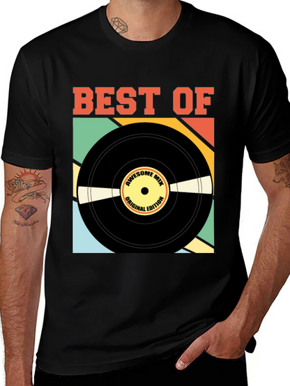 Camiseta Negra Best Of Edición Vinilo Retro