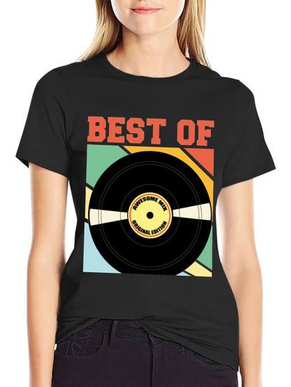 Camiseta Negra Best Of Edición Vinilo Retro