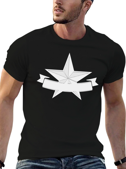 Camiseta Negra con Estrella y Banda Personalizable