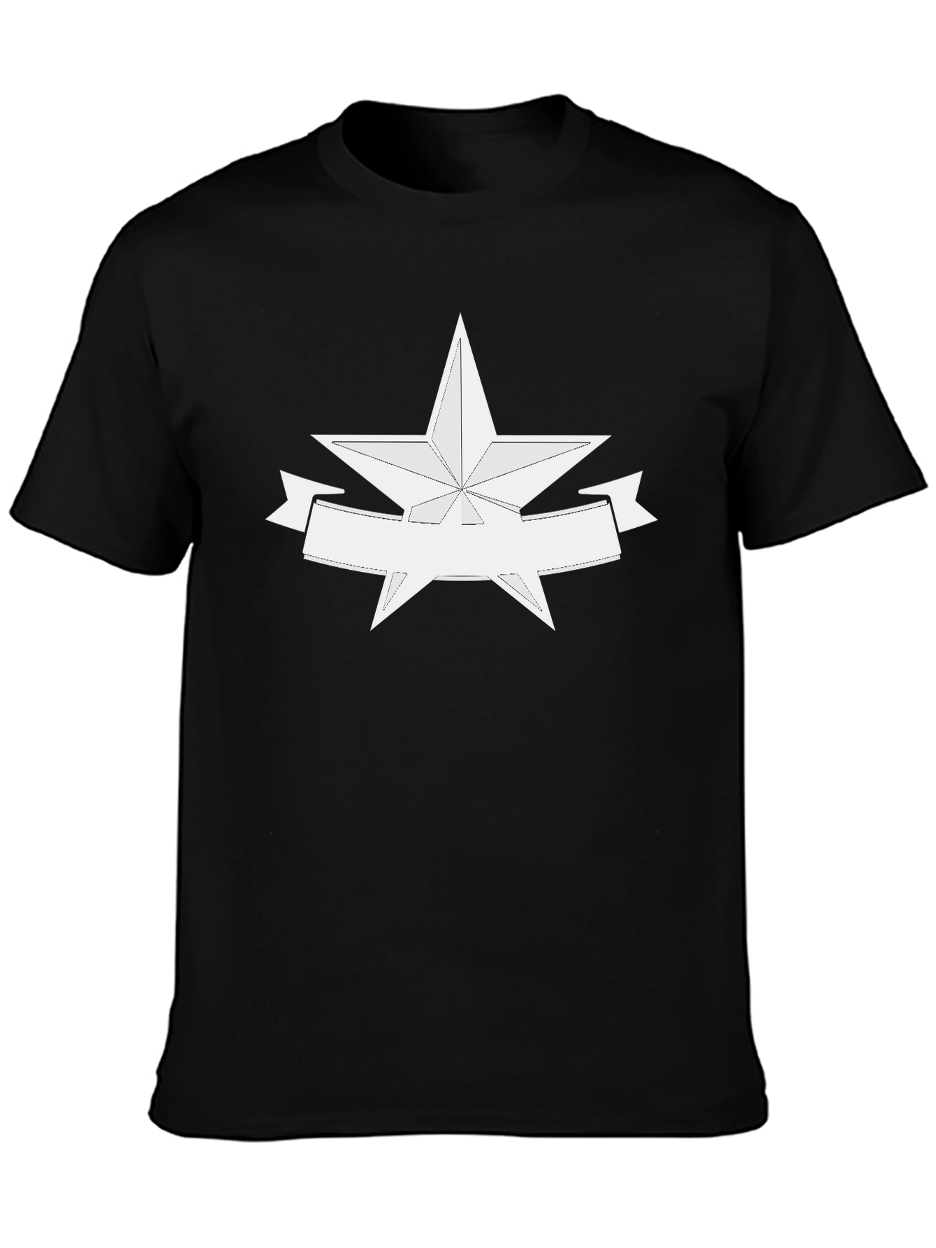 Camiseta Negra con Estrella y Banda Personalizable