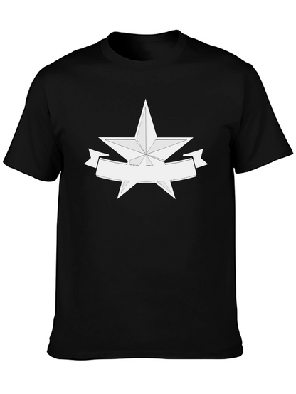 Camiseta Negra con Estrella y Banda Personalizable