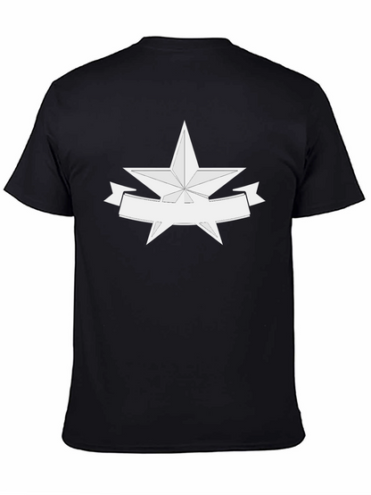 Camiseta Negra con Estrella y Banda Personalizable