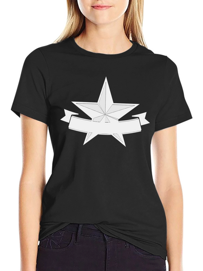 Camiseta Negra con Estrella y Banda Personalizable