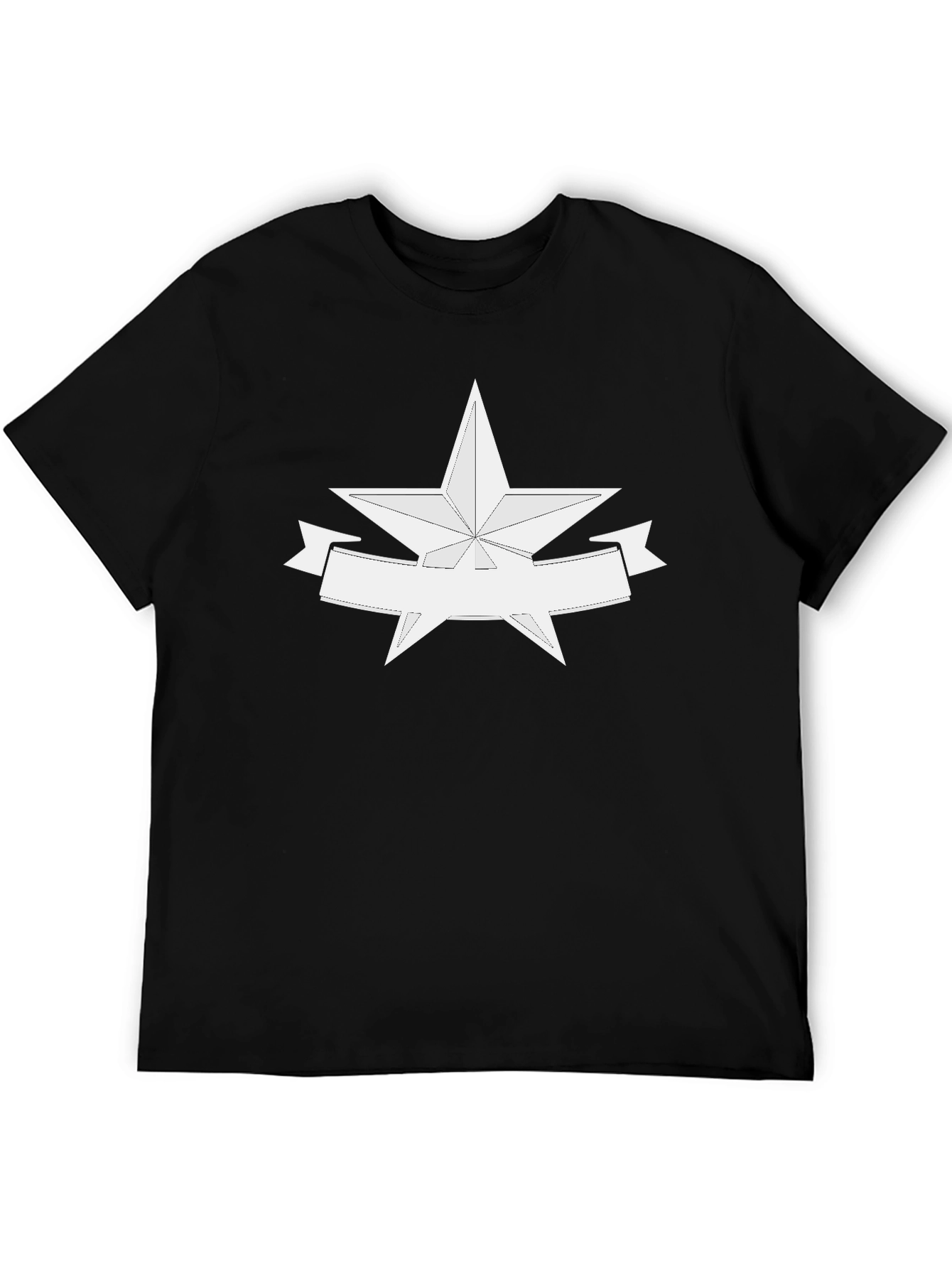 Camiseta Negra con Estrella y Banda Personalizable