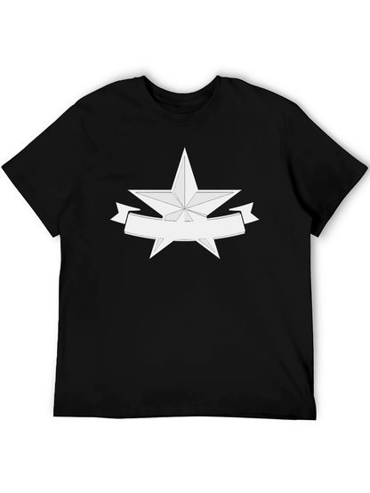 Camiseta Negra con Estrella y Banda Personalizable