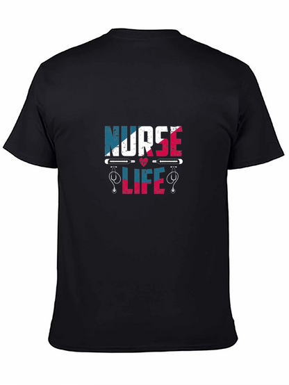 Camiseta Negra Nurse Life Diseño Patriótico
