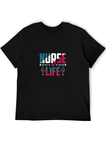 Camiseta Negra Nurse Life Diseño Patriótico