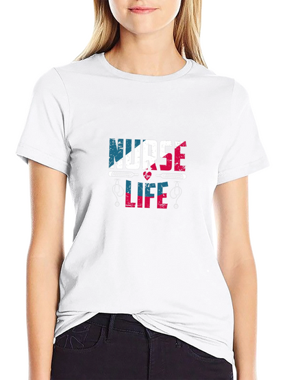 Camiseta Negra Nurse Life Diseño Patriótico