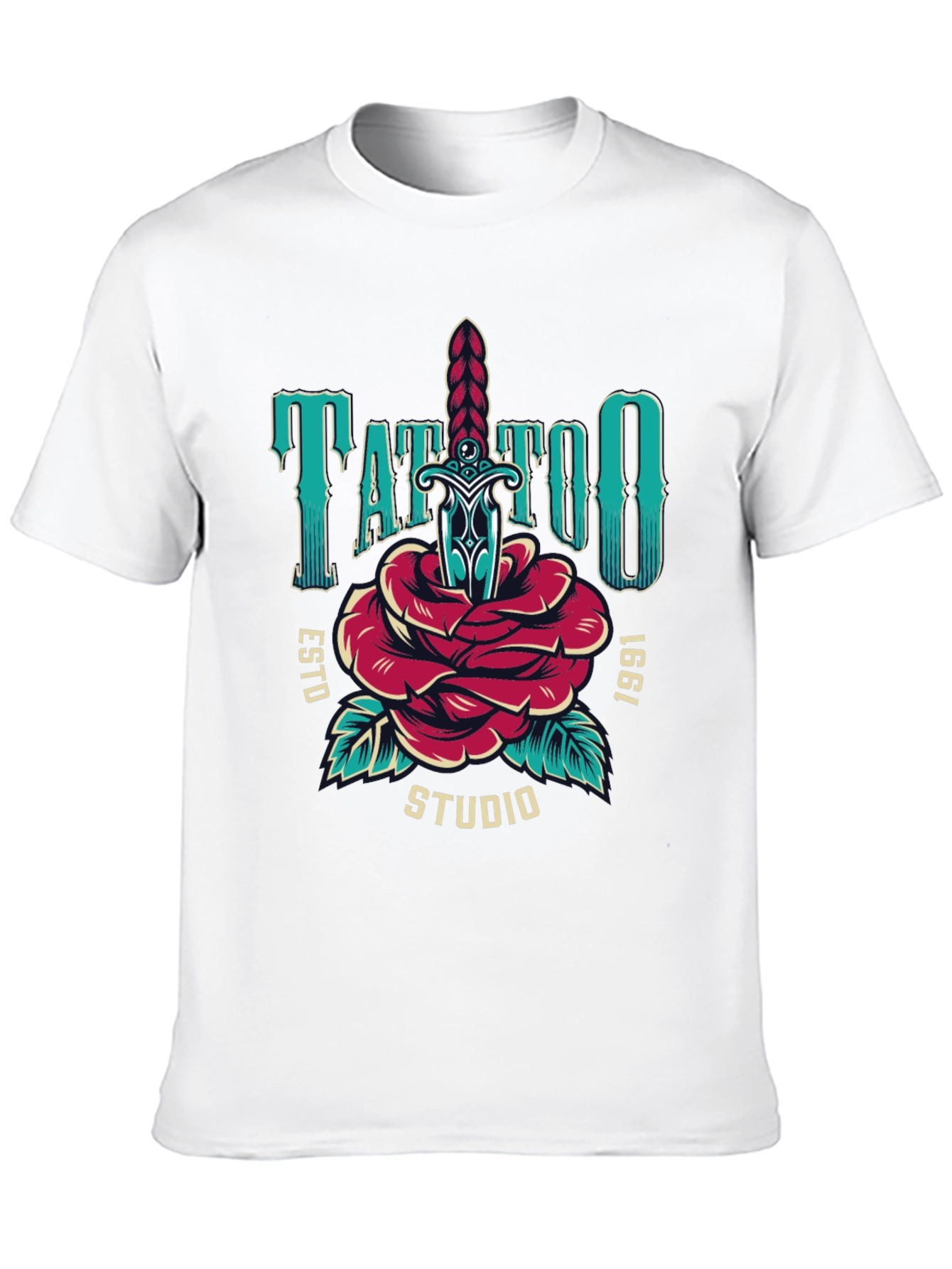 Camiseta Negra Estampada Tattoo Studio