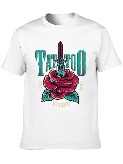 Camiseta Negra Estampada Tattoo Studio