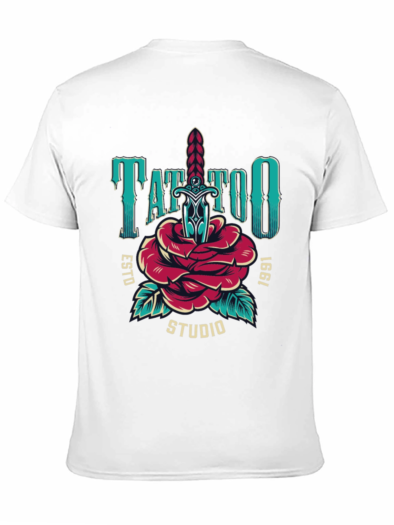 Camiseta Negra Estampada Tattoo Studio