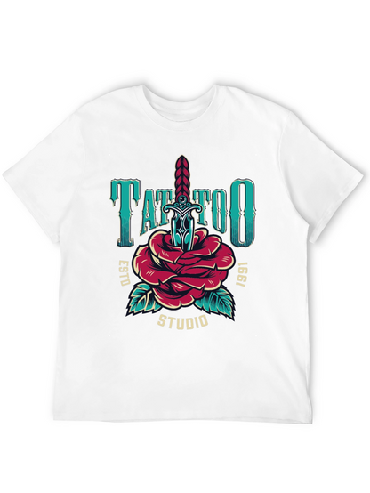 Camiseta Negra Estampada Tattoo Studio