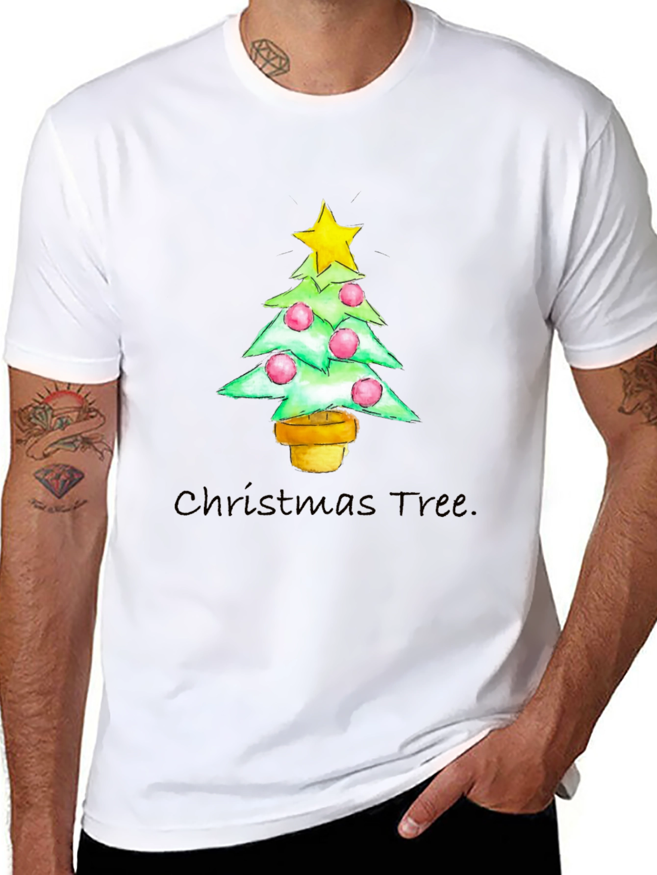 Camiseta Navideña Árbol con Estrella