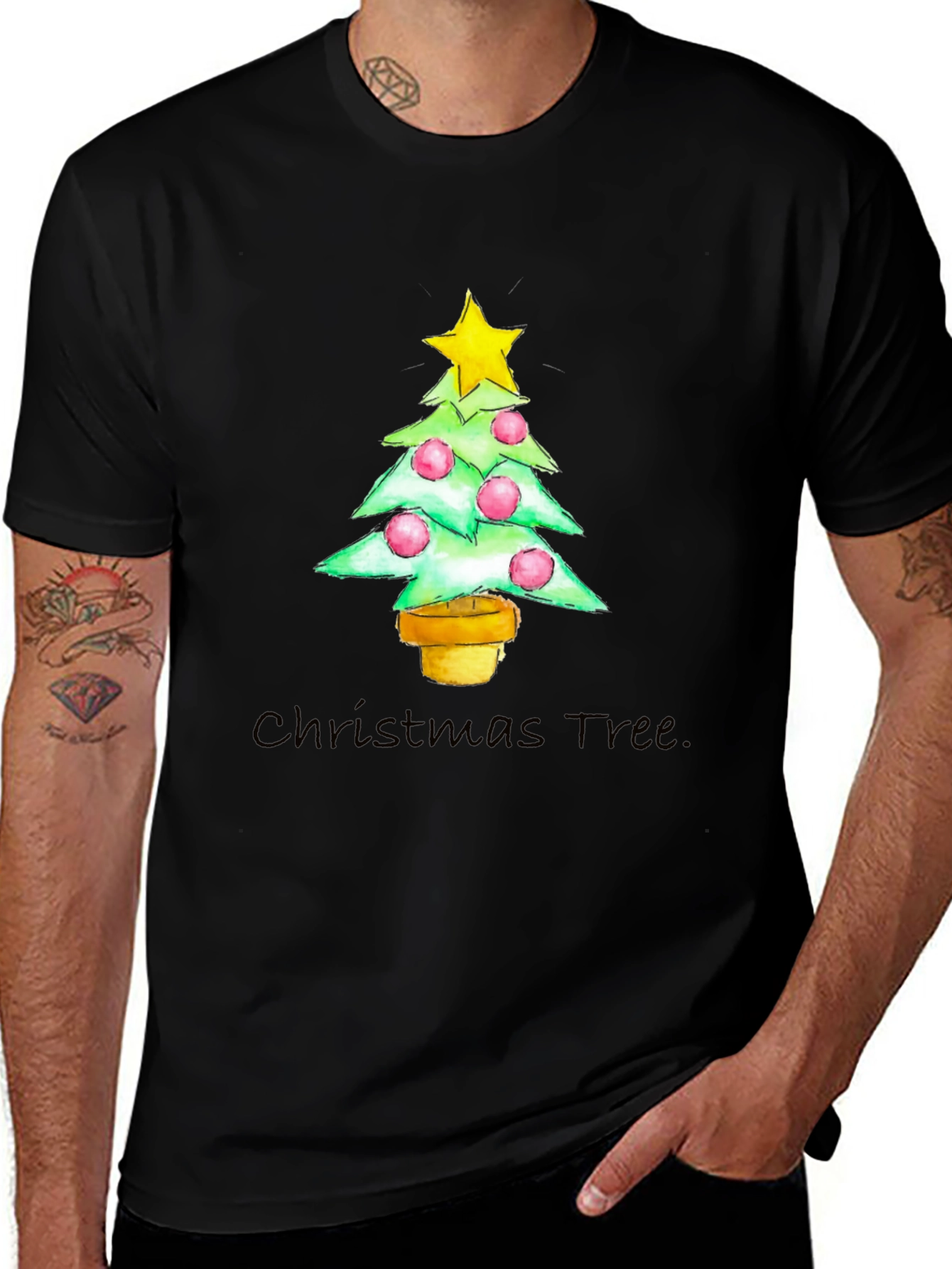 Camiseta Navideña Árbol con Estrella