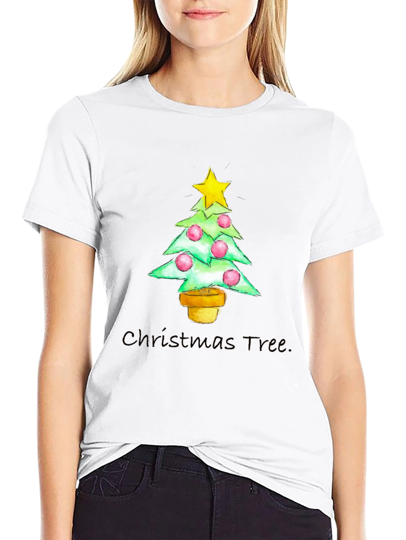 Camiseta Navideña Árbol con Estrella