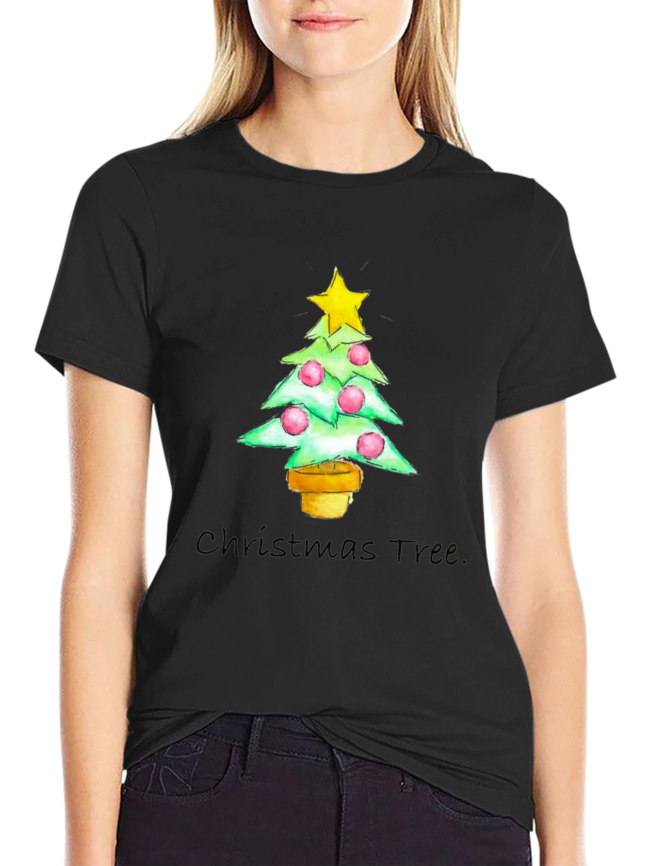 Camiseta Navideña Árbol con Estrella