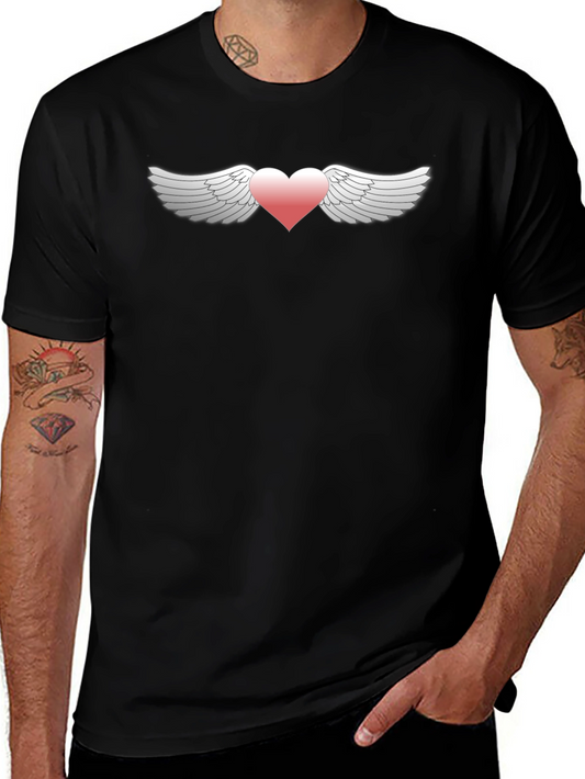 Camiseta Negra Corazón Alado - Estilo Único
