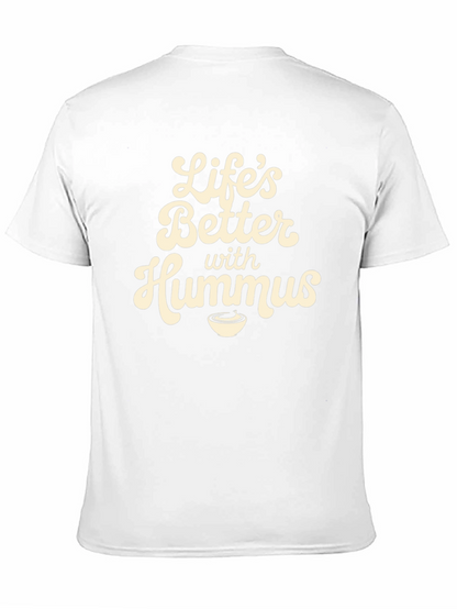Camiseta Negra con Diseño Lifes Better with Hummus