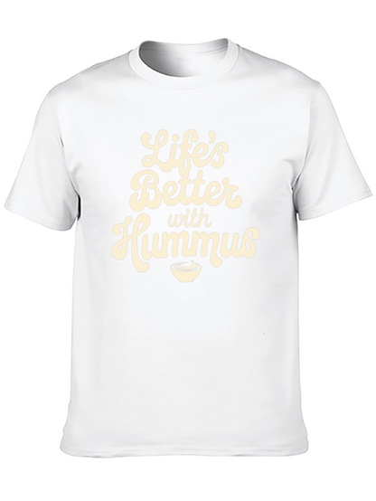 Camiseta Negra con Diseño Lifes Better with Hummus