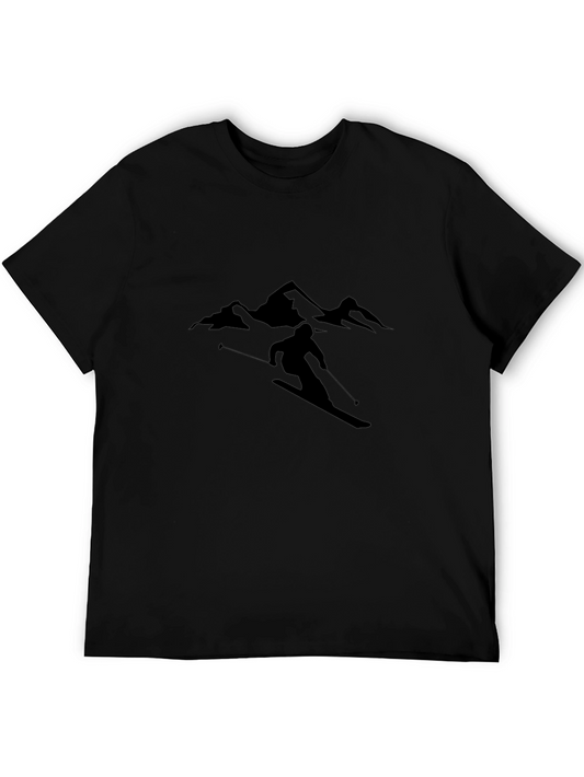 Camiseta Negra Esquí Montaña Hombre