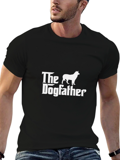 Camiseta Negra The Dogfather para Amantes de Perros